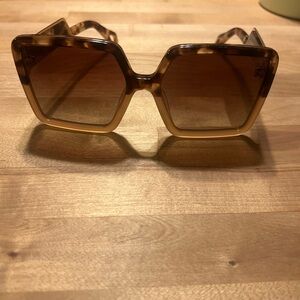 Quay Australia Almost Ready Polarized Sunglasses, tortoise/nude